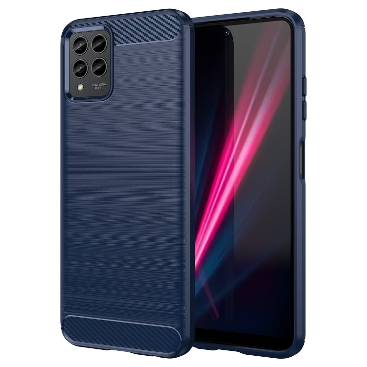 For T-Mobile REVVL 6 Pro 5G Brushed Texture Carbon Fiber TPU Phone Case(Blue) - More Brand by PMC TechLife | Online Shopping South Africa | PMC TechLife