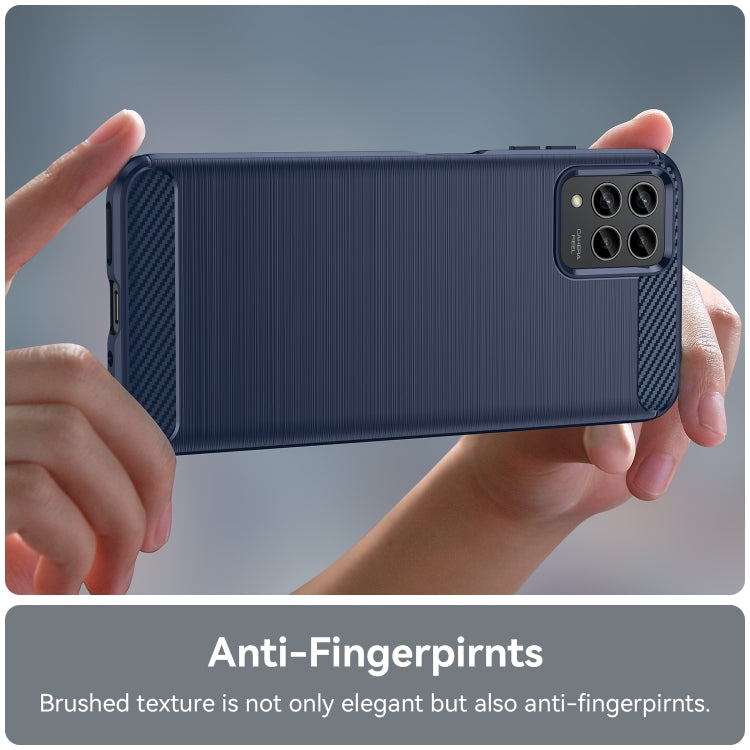 For T-Mobile REVVL 6 Pro 5G Brushed Texture Carbon Fiber TPU Phone Case(Blue) - More Brand by PMC TechLife | Online Shopping South Africa | PMC TechLife