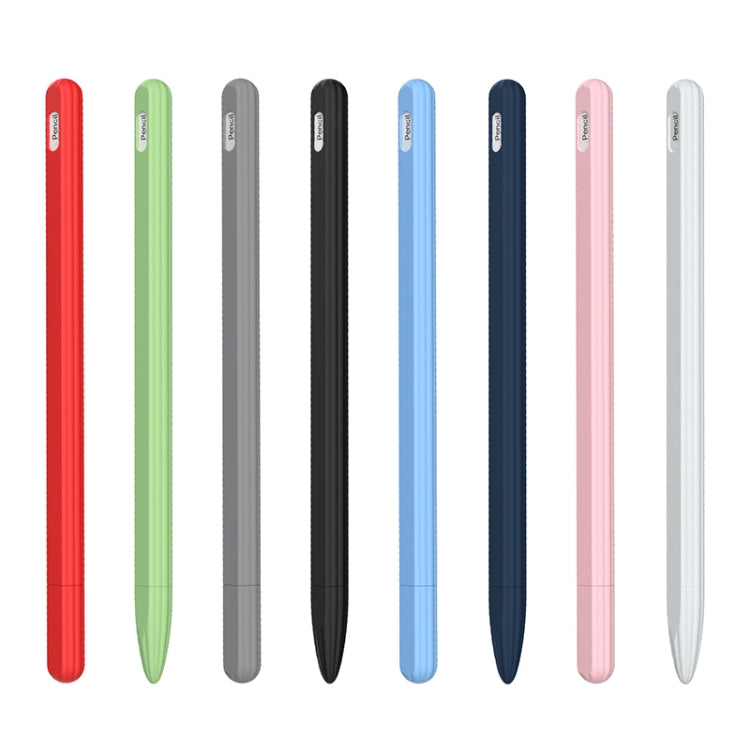 3 in 1 Striped Liquid Silicone Stylus Case with Two Tip Caps For Apple Pencil 1(Midnight Blue) - Pencil Accessories by PMC TechLife | Online Shopping South Africa | PMC TechLife