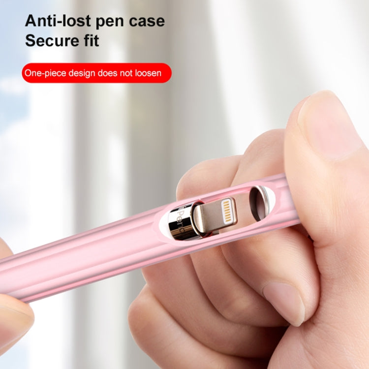 3 in 1 Striped Liquid Silicone Stylus Case with Two Tip Caps For Apple Pencil 2(White) - Pencil Accessories by PMC TechLife | Online Shopping South Africa | PMC TechLife