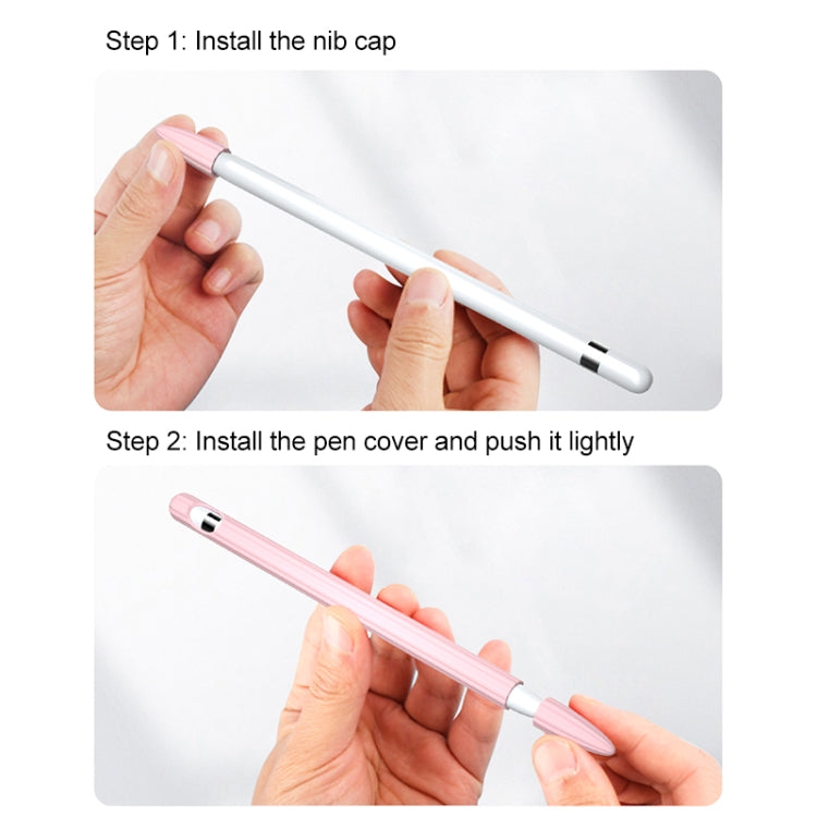 3 in 1 Striped Liquid Silicone Stylus Case with Two Tip Caps For Apple Pencil 2(Sky Blue) - Pencil Accessories by PMC TechLife | Online Shopping South Africa | PMC TechLife