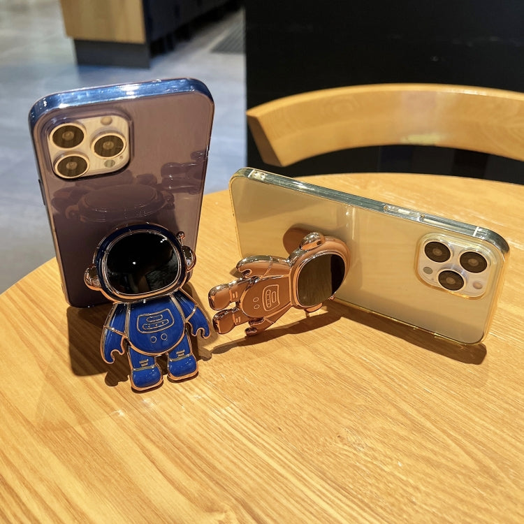 For iPhone 14 Pro Max Plating Astronaut Holder TPU Phone Case (Purple) - free shipping - PMC TechLife - Order now!
