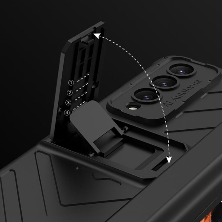 For Samsung Galaxy Z Fold4 GKK Integrated Magnetic Armor Flip Phone Case With Pen Box(Silver) - free shipping - PMC TechLife - Order now!