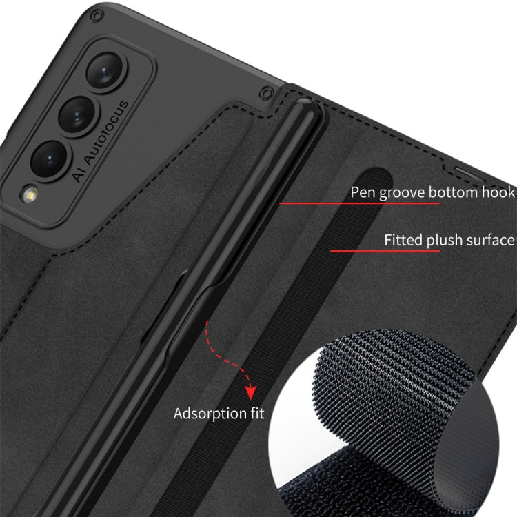 For Samsung Galaxy Z Fold4 GKK Armor Flip Leather Phone Case with Pen Slots(Black) - Galaxy Z Fold4 5G Cases by GKK | Online Shopping South Africa | PMC TechLife | Buy Now Pay Later Mobicred