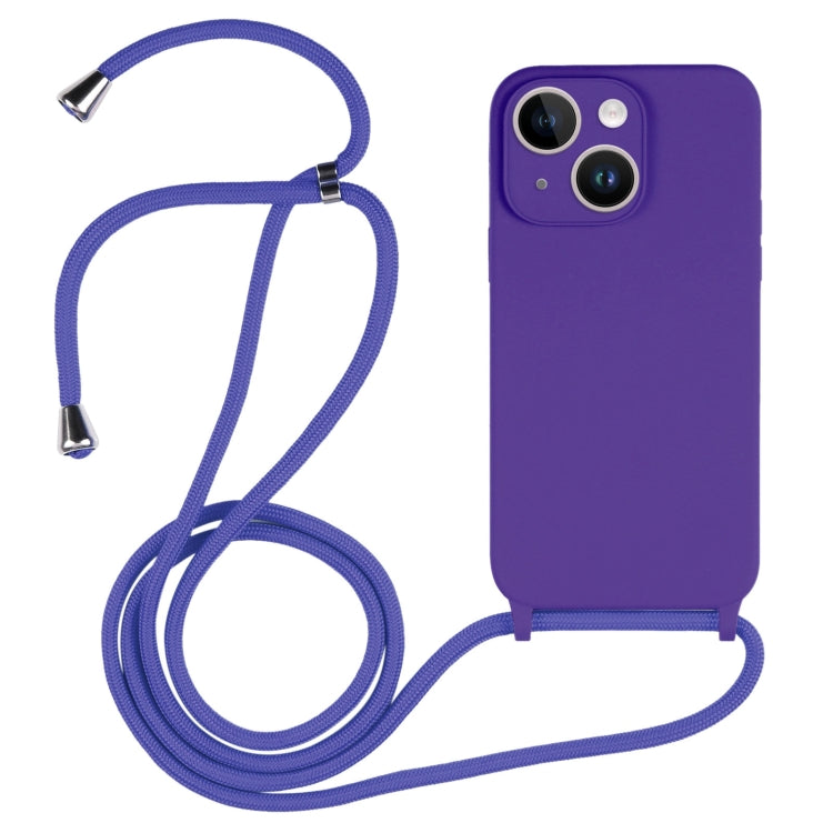 For iPhone 14 Crossbody Lanyard Liquid Silicone Case(Purple) - iPhone 14 Cases by PMC TechLife | Online Shopping South Africa | PMC TechLife