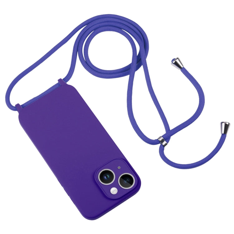 For iPhone 14 Crossbody Lanyard Liquid Silicone Case(Purple) - iPhone 14 Cases by PMC TechLife | Online Shopping South Africa | PMC TechLife