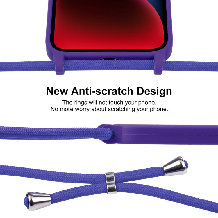 For iPhone 14 Crossbody Lanyard Liquid Silicone Case(Purple) - iPhone 14 Cases by PMC TechLife | Online Shopping South Africa | PMC TechLife