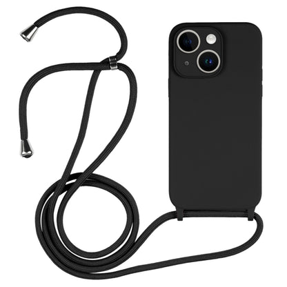 For iPhone 14 Crossbody Lanyard Liquid Silicone Case(Black) - iPhone 14 Cases by PMC Jewellery | Online Shopping South Africa | PMC Jewellery