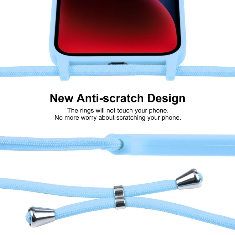For iPhone 14 Crossbody Lanyard Liquid Silicone Case(Blue) - iPhone 14 Cases by PMC TechLife | Online Shopping South Africa | PMC TechLife