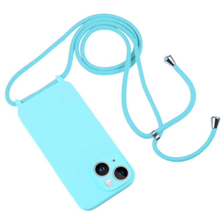 For iPhone 14 Crossbody Lanyard Liquid Silicone Case(Ice Blue) - iPhone 14 Cases by PMC TechLife | Online Shopping South Africa | PMC TechLife