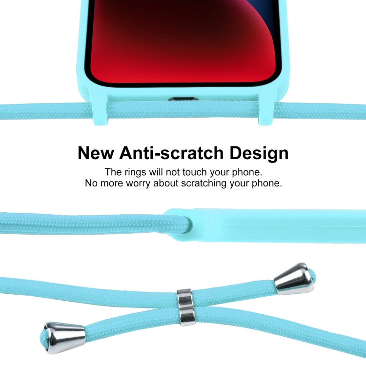 For iPhone 14 Crossbody Lanyard Liquid Silicone Case(Ice Blue) - iPhone 14 Cases by PMC TechLife | Online Shopping South Africa | PMC TechLife
