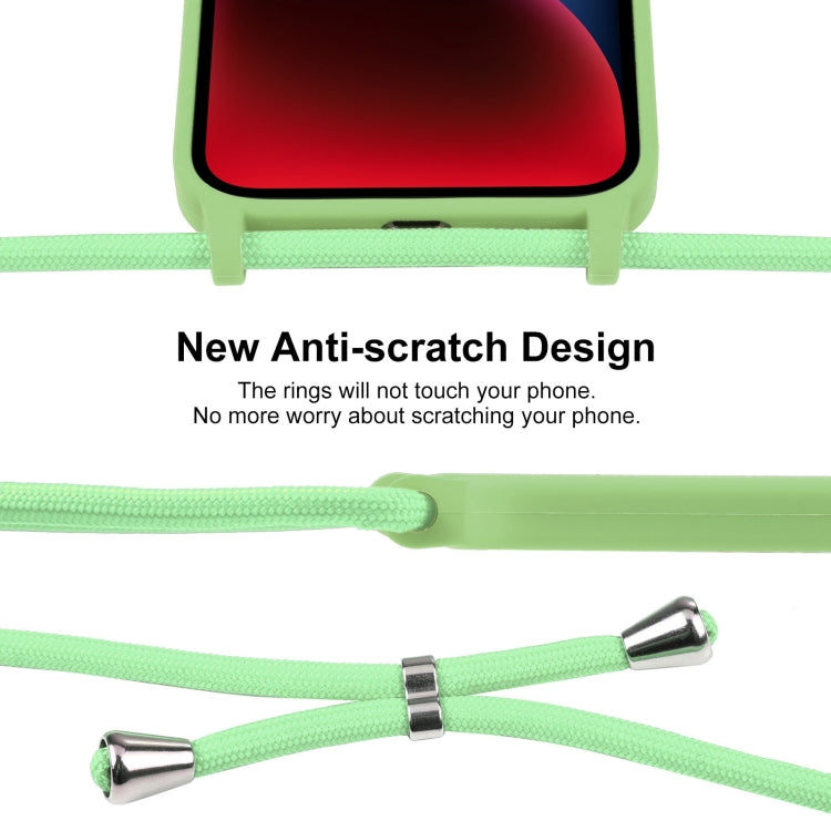 For iPhone 14 Crossbody Lanyard Liquid Silicone Case(Matcha Green) - iPhone 14 Cases by PMC TechLife | Online Shopping South Africa | PMC TechLife