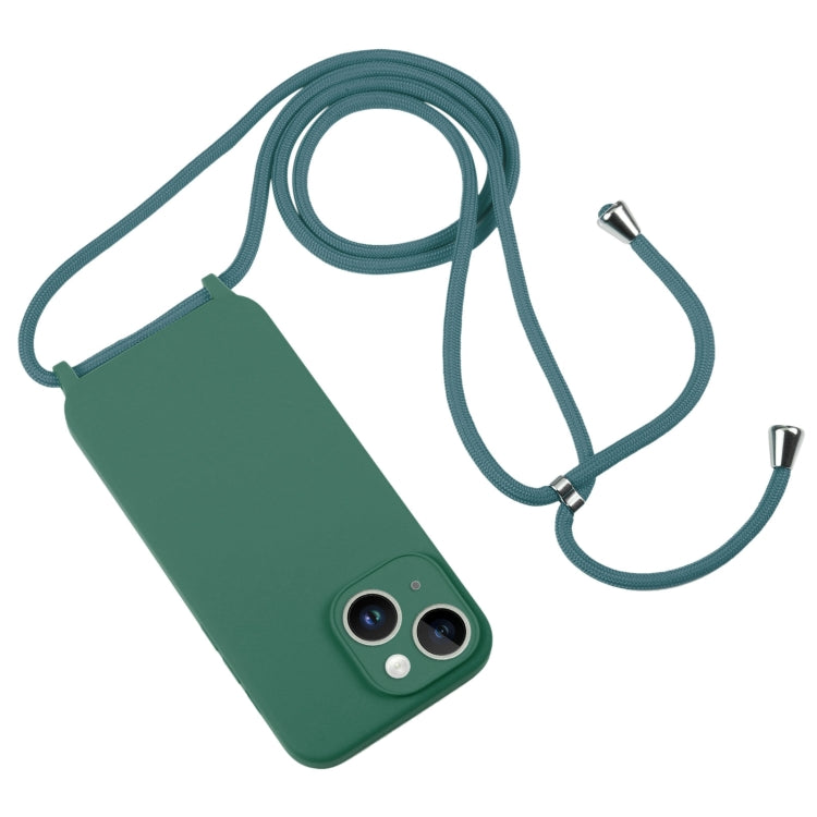 For iPhone 14 Crossbody Lanyard Liquid Silicone Case(Emerald Green) - iPhone 14 Cases by PMC TechLife | Online Shopping South Africa | PMC TechLife