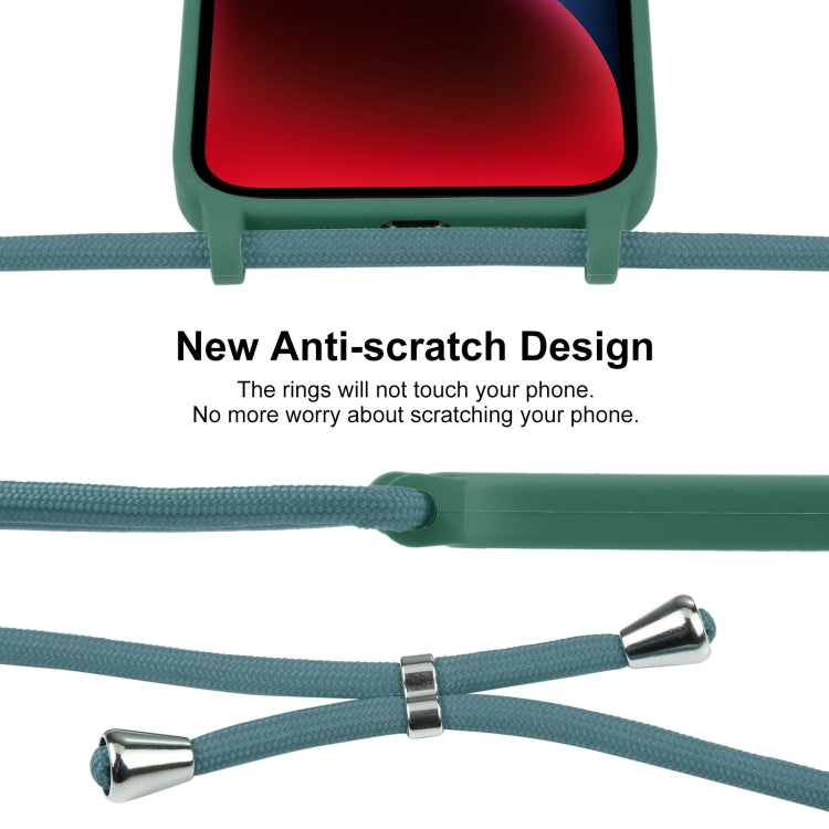 For iPhone 14 Crossbody Lanyard Liquid Silicone Case(Emerald Green) - iPhone 14 Cases by PMC TechLife | Online Shopping South Africa | PMC TechLife