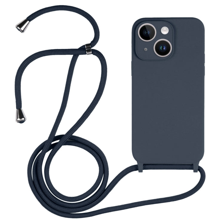 For iPhone 14 Crossbody Lanyard Liquid Silicone Case(Midnight Blue) - iPhone 14 Cases by PMC TechLife | Online Shopping South Africa | PMC TechLife