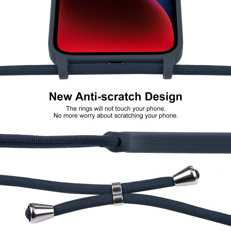 For iPhone 14 Crossbody Lanyard Liquid Silicone Case(Midnight Blue) - iPhone 14 Cases by PMC TechLife | Online Shopping South Africa | PMC TechLife