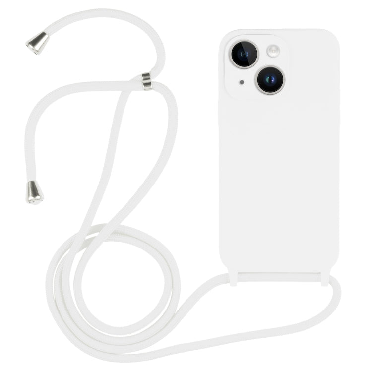 For iPhone 14 Crossbody Lanyard Liquid Silicone Case(White) - iPhone 14 Cases by PMC TechLife | Online Shopping South Africa | PMC TechLife