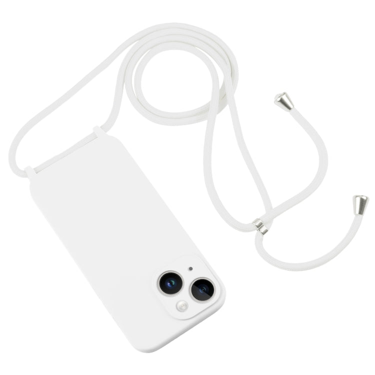 For iPhone 14 Crossbody Lanyard Liquid Silicone Case(White) - iPhone 14 Cases by PMC TechLife | Online Shopping South Africa | PMC TechLife