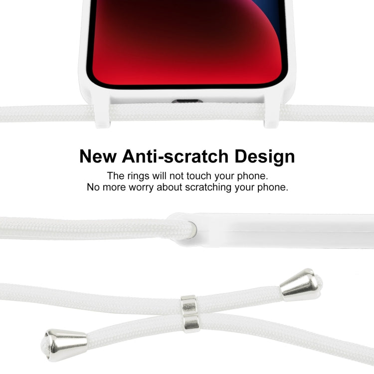 For iPhone 14 Crossbody Lanyard Liquid Silicone Case(White) - iPhone 14 Cases by PMC TechLife | Online Shopping South Africa | PMC TechLife