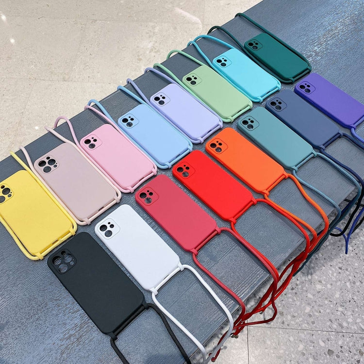 For iPhone 14 Crossbody Lanyard Liquid Silicone Case(Rose Red) - iPhone 14 Cases by PMC TechLife | Online Shopping South Africa | PMC TechLife
