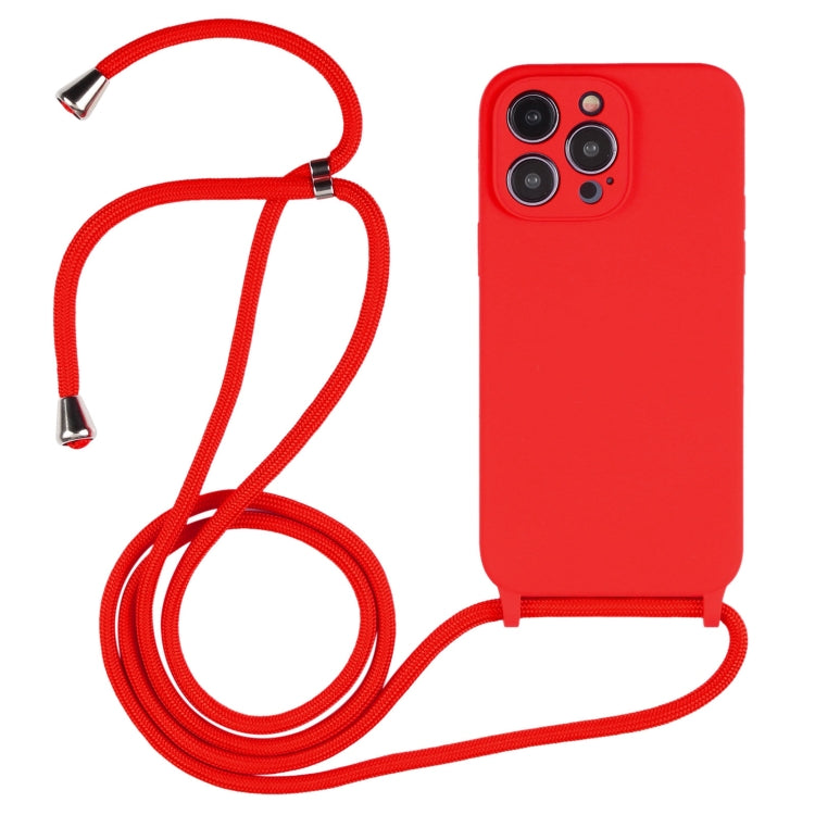 For iPhone 14 Pro Max Crossbody Lanyard Liquid Silicone Case(Red) - iPhone 14 Pro Max Cases by PMC TechLife | Online Shopping South Africa | PMC TechLife