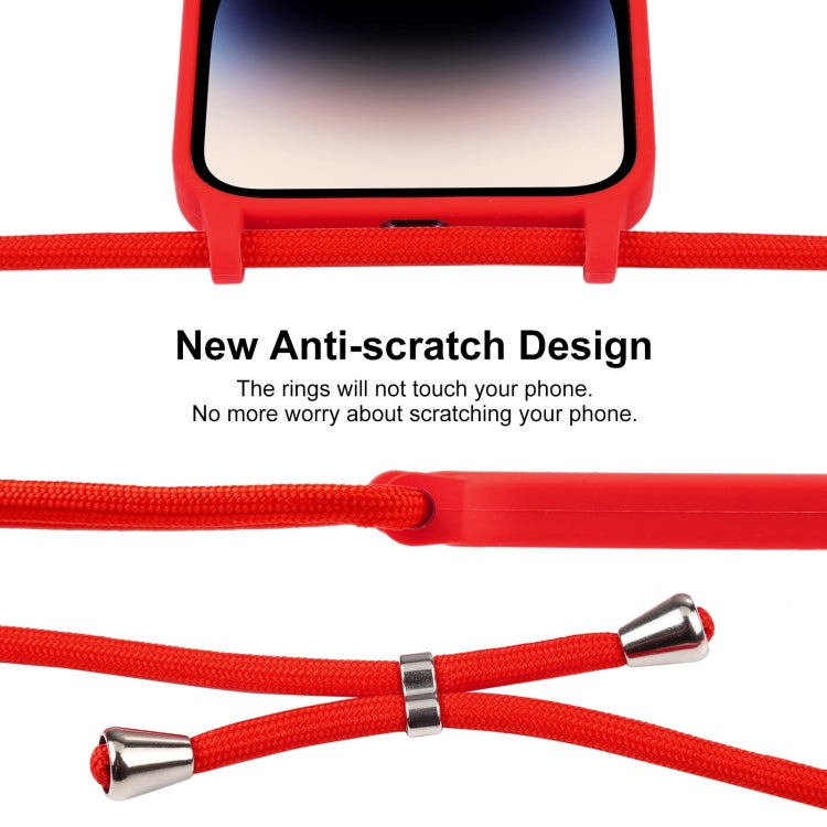 For iPhone 14 Pro Max Crossbody Lanyard Liquid Silicone Case(Red) - iPhone 14 Pro Max Cases by PMC TechLife | Online Shopping South Africa | PMC TechLife