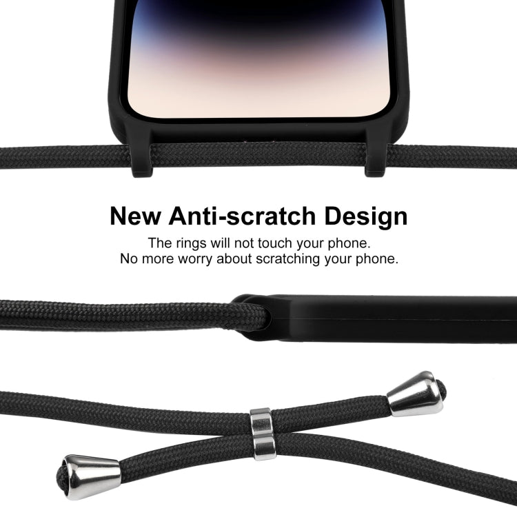 For iPhone 14 Pro Max Crossbody Lanyard Liquid Silicone Case(Black) - iPhone 14 Pro Max Cases by PMC TechLife | Online Shopping South Africa | PMC TechLife