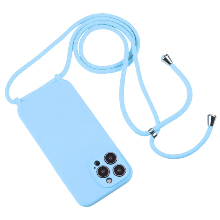 For iPhone 14 Pro Max Crossbody Lanyard Liquid Silicone Case(Blue) - iPhone 14 Pro Max Cases by PMC TechLife | Online Shopping South Africa | PMC TechLife