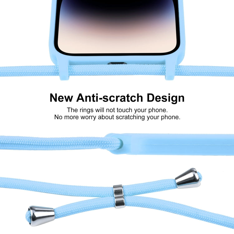 For iPhone 14 Pro Max Crossbody Lanyard Liquid Silicone Case(Blue) - iPhone 14 Pro Max Cases by PMC TechLife | Online Shopping South Africa | PMC TechLife