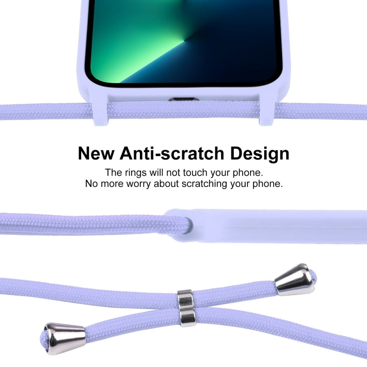 For iPhone 13 Pro Max Crossbody Lanyard Liquid Silicone Case(Light Purple) - free shipping - PMC TechLife - Order now!