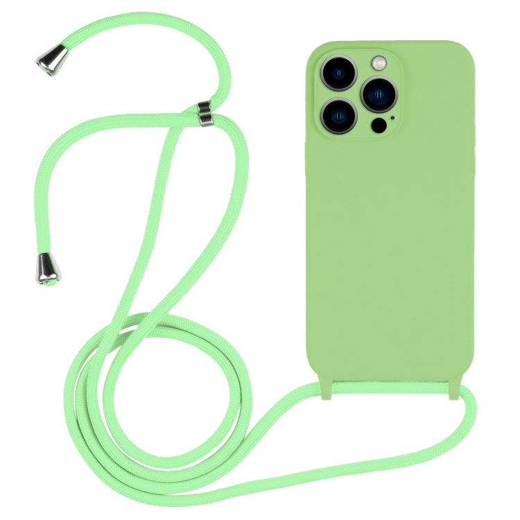 For iPhone 13 Pro Max Crossbody Lanyard Liquid Silicone Case(Matcha Green) - free shipping - PMC TechLife - Order now!