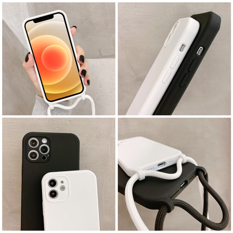 For iPhone 12 Crossbody Lanyard Liquid Silicone Case(Black) - free shipping - PMC TechLife - Order now!