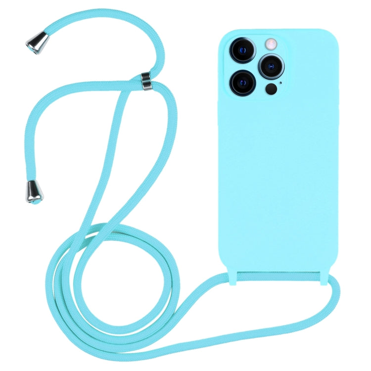 For iPhone 12 Pro Max Crossbody Lanyard Liquid Silicone Case(Ice Blue) - free shipping - PMC TechLife - Order now!