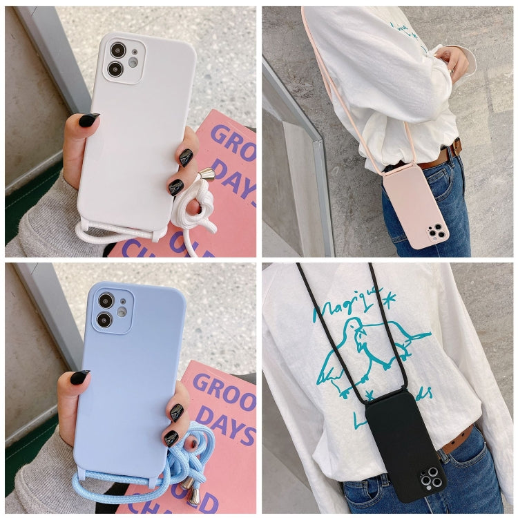 For iPhone 12 Pro Max Crossbody Lanyard Liquid Silicone Case(Ice Blue) - free shipping - PMC TechLife - Order now!