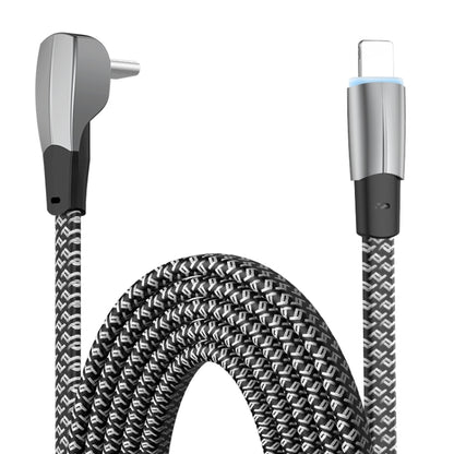 3A USB-C/Type-C to 8 Pin Elbow Fast Charge Data Cable, Length:2m(Grey) - 2 in 1 Cable by PMC Jewellery | Online Shopping South Africa | PMC Jewellery