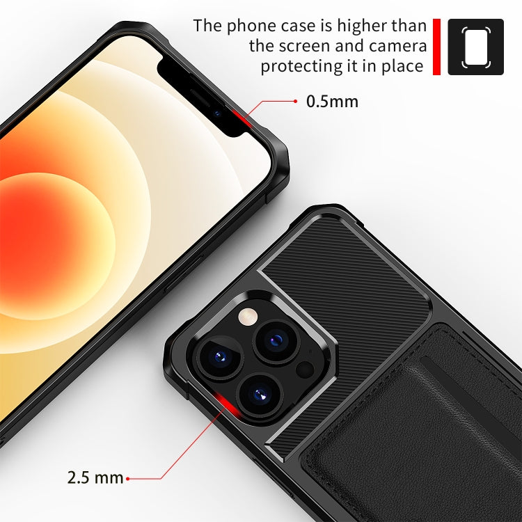 For iPhone 13 Pro Max ZM02 Card Slot Holder Phone Case (Black) - iPhone 13 Pro Max Cases by PMC TechLife | Online Shopping South Africa | PMC TechLife