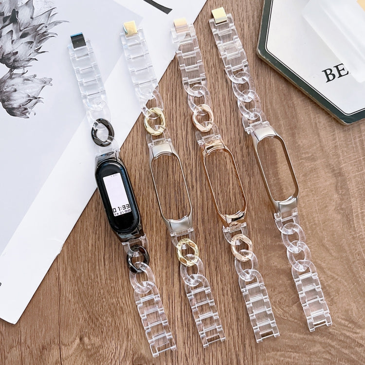 For Xiaomi Mi Band 3 / 4 Metal Frame Resin Watch Band(Gold) - free shipping - PMC TechLife - Order now!