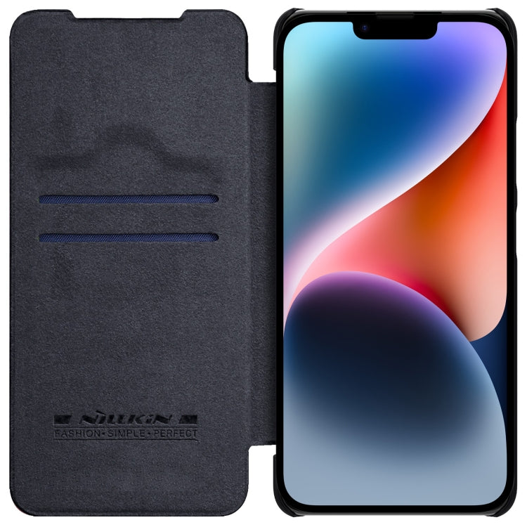 For iPhone 14 NILLKIN QIN Series Pro Crazy Horse Texture Leather Case(Black) - iPhone 14 Cases by NILLKIN | Online Shopping South Africa | PMC Jewellery