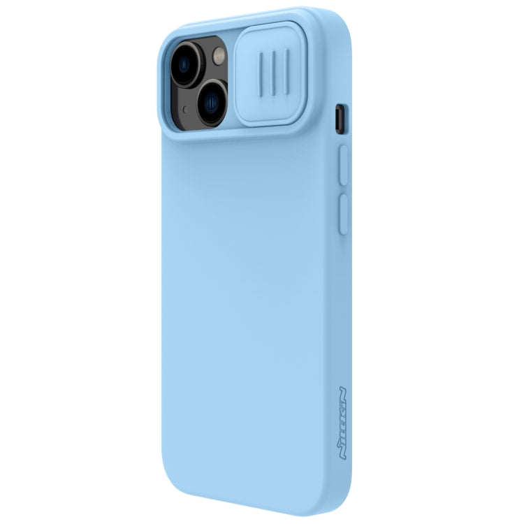 For iPhone 14 Plus NILLKIN CamShield Liquid Silicone Phone Case (Sky Blue) - iPhone 14 Plus Cases by NILLKIN | Online Shopping South Africa | PMC Jewellery