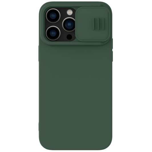 For iPhone 14 Pro NILLKIN CamShield Liquid Silicone Phone Case (Dark Green) - iPhone 14 Pro Cases by NILLKIN | Online Shopping South Africa | PMC Jewellery