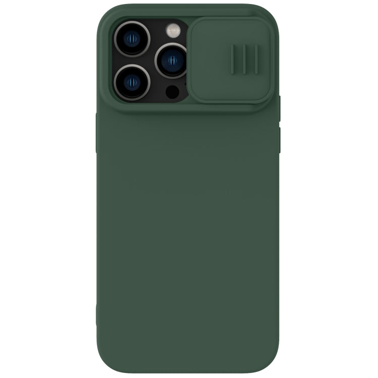For iPhone 14 Pro Max NILLKIN CamShield Liquid Silicone Phone Case (Dark Green) - iPhone 14 Pro Max Cases by NILLKIN | Online Shopping South Africa | PMC Jewellery