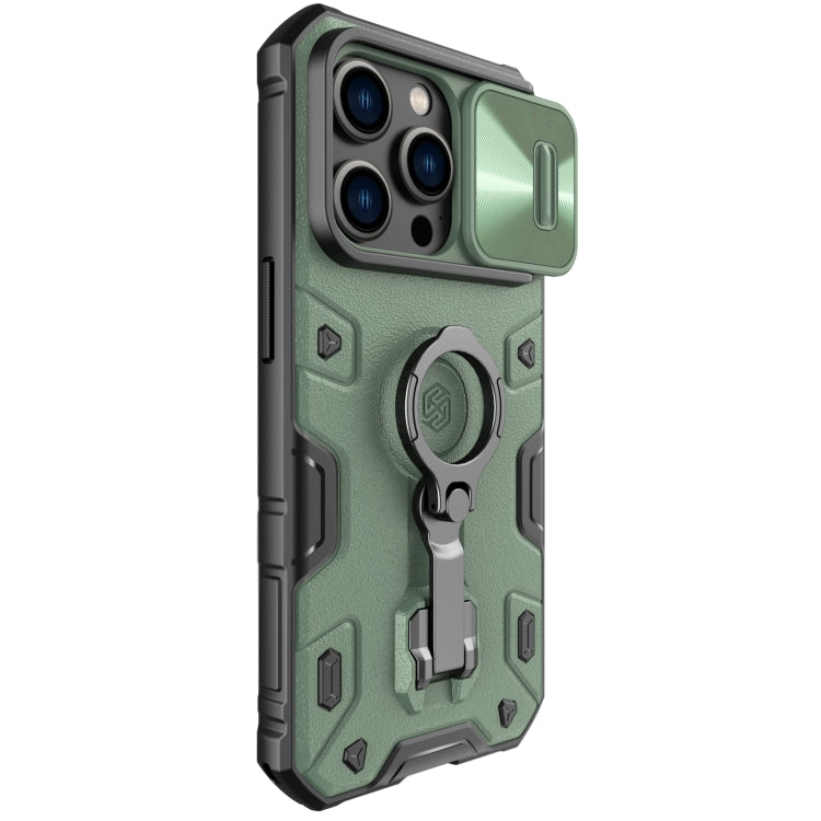 For iPhone 14 Pro NILLKIN CamShield Armor Pro Magnetic Phone Case(Green) - iPhone 14 Pro Cases by NILLKIN | Online Shopping South Africa | PMC Jewellery