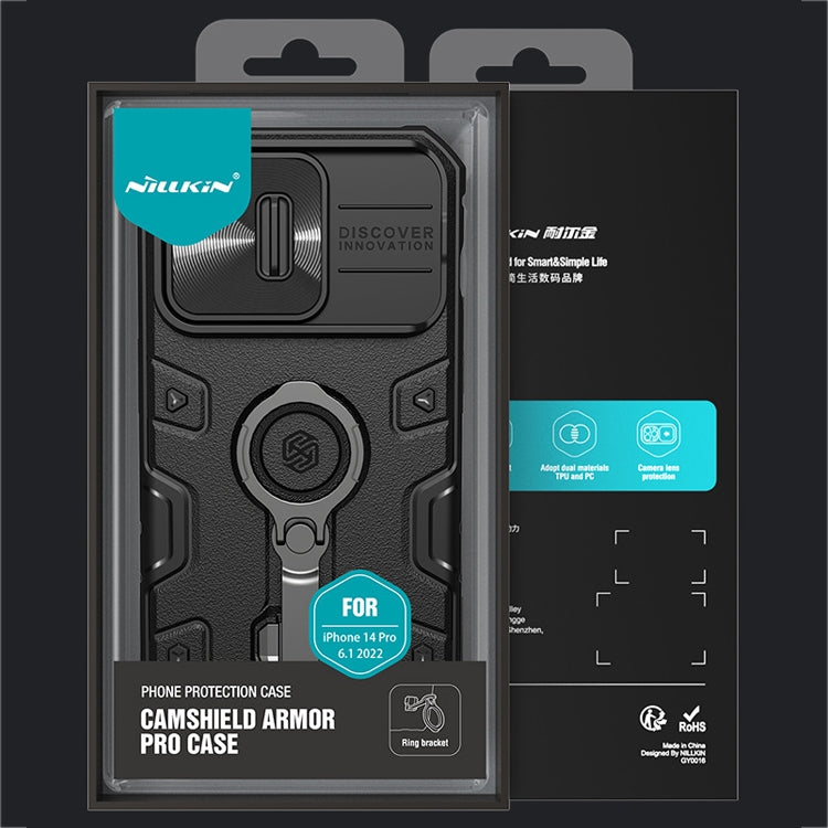 For iPhone 14 Plus  NILLKIN CamShield Armor Pro Magnetic Phone Case(Black) - iPhone 14 Plus Cases by NILLKIN | Online Shopping South Africa | PMC TechLife