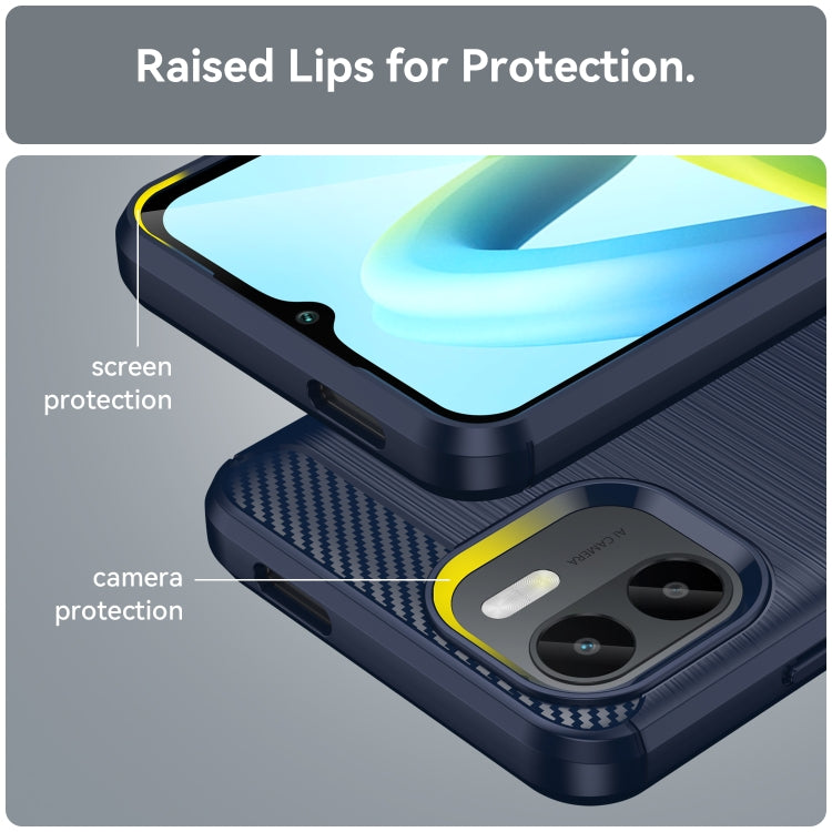 For Xiaomi Redmi A1 Brushed Texture Carbon Fiber TPU Phone Case(Blue) - free shipping - PMC TechLife - Order now!