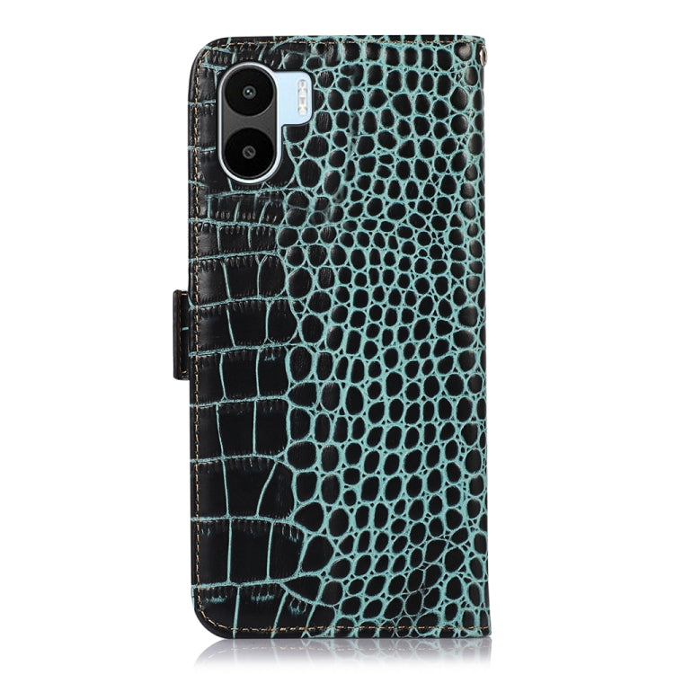 For Xiaomi Redmi A1 Crocodile Top Layer Cowhide Leather Phone Case(Green) - Xiaomi Cases by PMC TechLife | Online Shopping South Africa | PMC TechLife