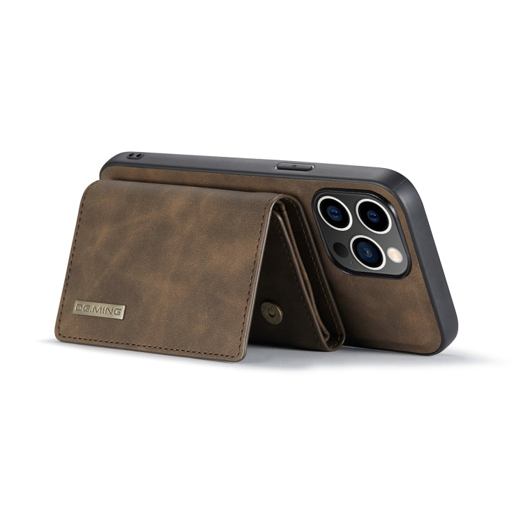 For iPhone 14 Pro DG.MING M1 Series 3-Fold Multi Card Wallet Leather Case(Coffee) - free shipping - PMC TechLife - Order now!