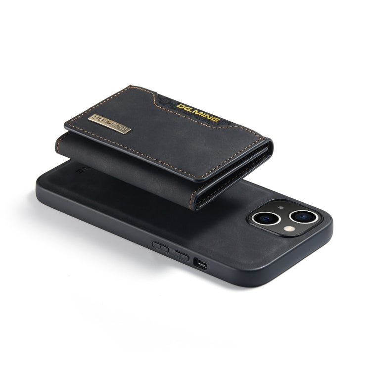 For iPhone 14 DG.MING M2 Series 3-Fold Card Bag Leather Case(Black) - iPhone 14 Cases by DG.MING | Online Shopping South Africa | PMC TechLife | Buy Now Pay Later Mobicred