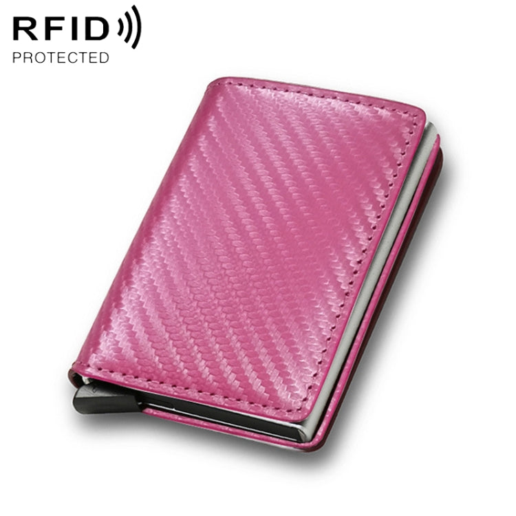 C1804H1 RFID Carbon Fiber Wallet For Men(Pink Carbon Fiber) - Antimagnetic RFID Package by PMC TechLife | Online Shopping South Africa | PMC TechLife | Buy Now Pay Later Mobicred