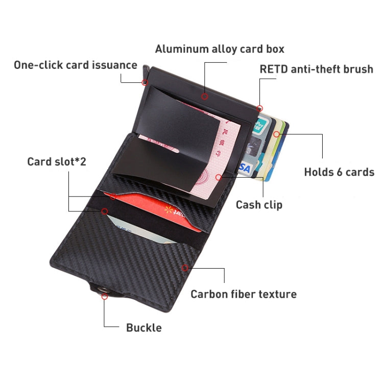 C1911H9 RFID Multi-card PU Leather Metal Card Package(Gold) - Antimagnetic RFID Package by PMC TechLife | Online Shopping South Africa | PMC TechLife | Buy Now Pay Later Mobicred
