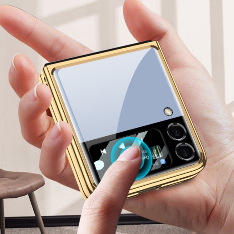 For Samsung Galaxy Z Flip4 GKK Integrated Electroplating Painted Glass Phone Case(Black) - free shipping - PMC TechLife - Order now!